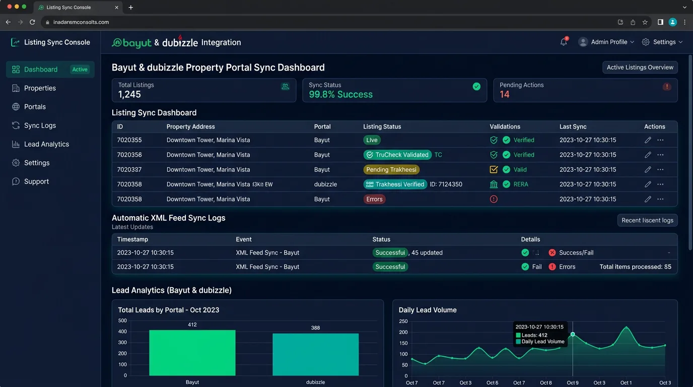 Bayut and dubizzle Integration Dashboard