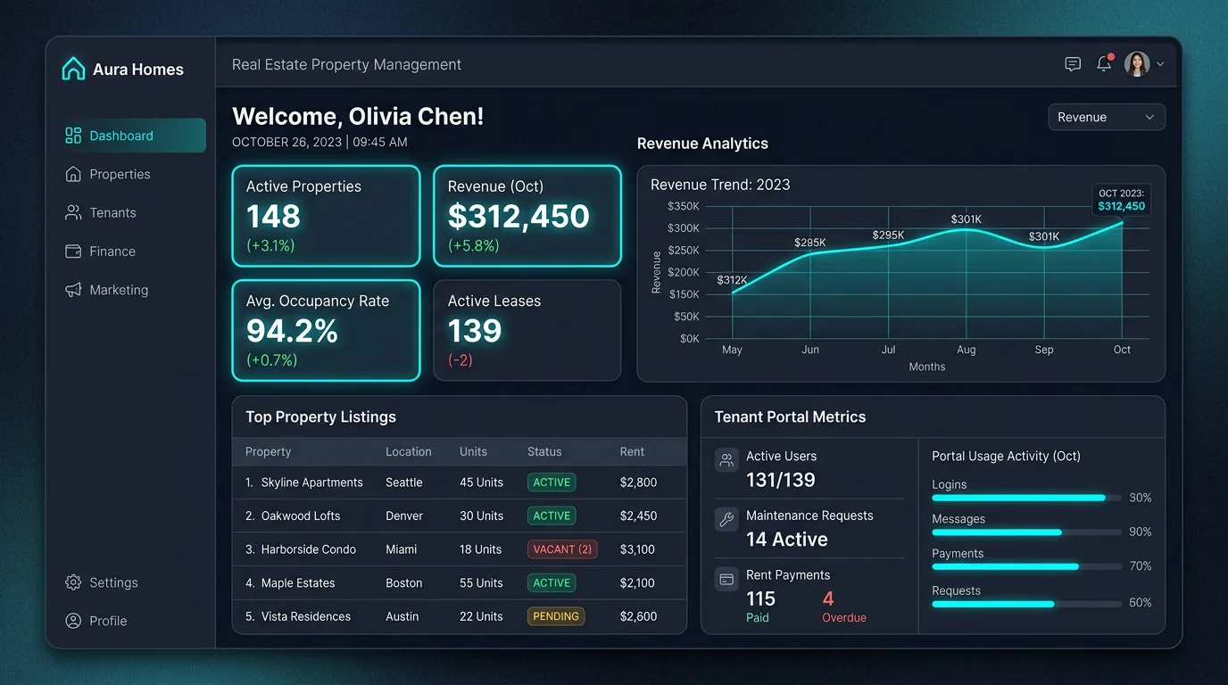 Real Estate Management System Dashboard
